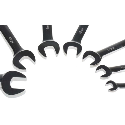 RS PRO 7-Piece Spanner Set, 8 → 18 mm, Chrome Vanadium Steel