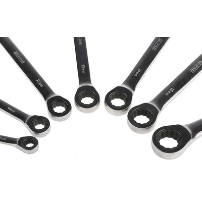 RS PRO 7-Piece Spanner Set, 8 → 18 mm, Chrome Vanadium Steel