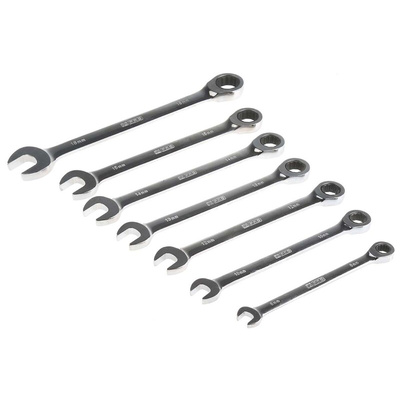 RS PRO 7-Piece Spanner Set, 8 → 18 mm, Chrome Vanadium Steel