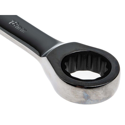 RS PRO 12-Piece Ratchet Spanner Set, 8 → 19 mm, Chrome Vanadium Steel