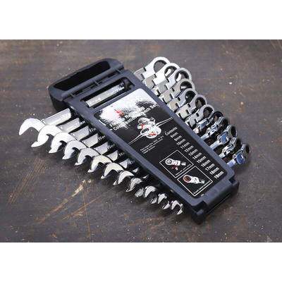 RS PRO 12-Piece Spanner Set, 8 → 19 mm, Chrome Vanadium Steel