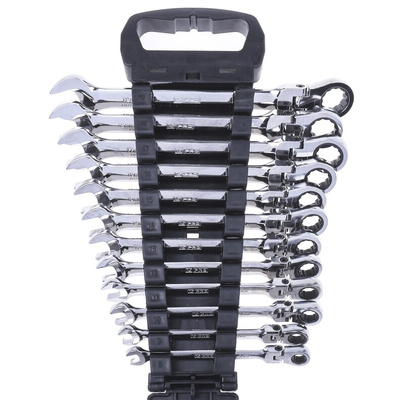 RS PRO 12-Piece Spanner Set, 8 → 19 mm, Chrome Vanadium Steel