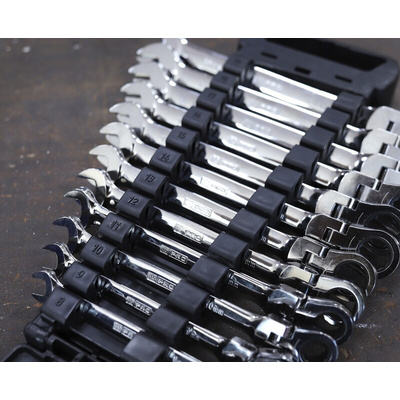 RS PRO 12-Piece Spanner Set, 8 → 19 mm, Chrome Vanadium Steel