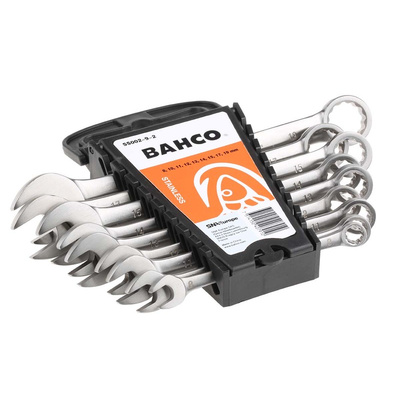 Bahco SS002 Series 9-Piece Spanner Set, 8 → 19 mm, Stainless Steel