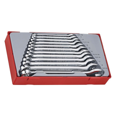 Teng Tools 12-Piece Combination Spanner Set, 8 → 19 mm, Chrome Vanadium