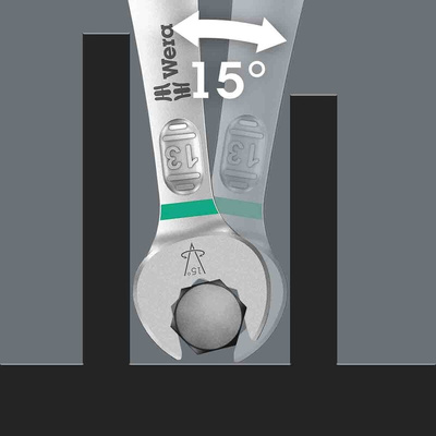 Wera Joker 6003 Series 11-Piece Ring Spanner Set, 10 → 19 mm, Chrome Molybdenum Steel
