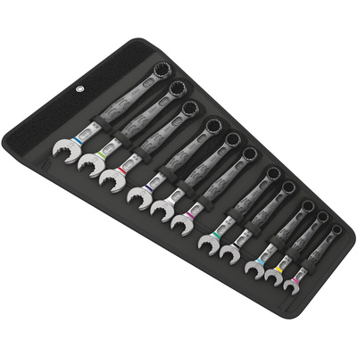 Wera Joker 6003 Series 11-Piece Ring Spanner Set, 10 → 19 mm, Chrome Molybdenum Steel
