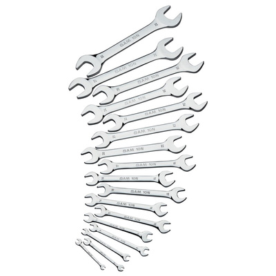 SAM 17-Piece Open Ended Spanner Set, 3.2 x 5 → 38 x 42 mm