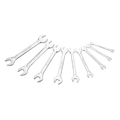 SAM 9-Piece Open Ended Spanner Set, 6 x 7 → 22 x 23 mm, Chrome Vanadium Steel