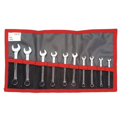 Facom 10-Piece Combination Spanner Set, 1/4 → 7/16