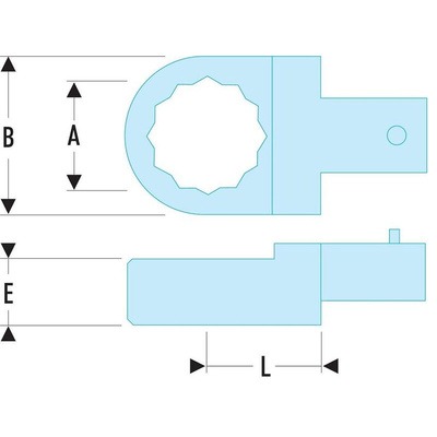 Facom 12 Series Polygon Drive, 15 mm, 9 x 12mm Insert