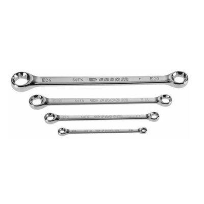 Facom 59TX Series 4-Piece Ring Spanner Set, 6x8 mm, 10x12 mm, 14x18 mm, 20x24 mm