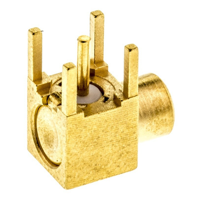 Radiall 50Ω Right Angle Through Hole MCX Connector, jack