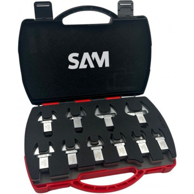 SAM DFC Series 10-Piece Spanner Set, 1/2 - 9/16 - 5/8 - 11/16 - 3/4 - 13/16 - 7/8 - 15/16 - 1 - 11/4, Chrome Vanadium