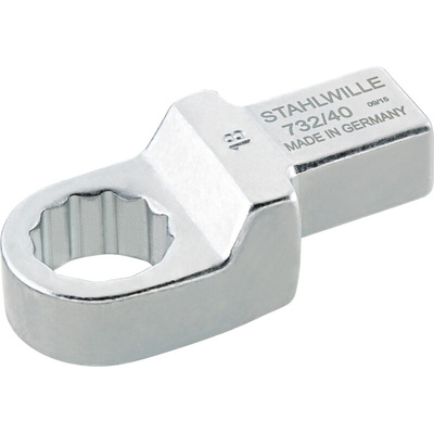 STAHLWILLE 732/40 Series Round Insertion Ring Spanner, 30.5 mm, 14 x 18mm Insert, Chrome Plated Finish