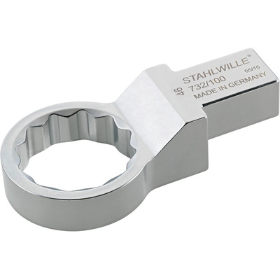 STAHLWILLE 732a Series Round Insertion Ring Spanner, 18.5 mm, 9 x 12mm Insert, Chrome Plated Finish