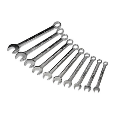 Avit 10-Piece Combination Spanner Set, 7 mm, 8 mm, 9 mm, 10 mm, 11 mm, 12 mm, 13 mm, 14 mm, 15 mm, 16 mm, Chrome