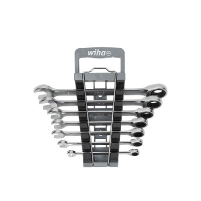 Wiha Tools 30396 Series 7-Piece Ring Spanner Set, 8, 10, 12, 13, 15, 17, 19, Chrome Vanadium Steel