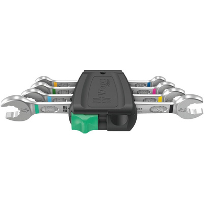 Wera 6005 Series 4-Piece Double Ended Open Spanner, 6 x 7 mm, 8 x 9 mm, 10 x 11 mm, 12 x 13 mm