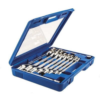 RS PRO 10-Piece Box Wrench Set, 8 → 27 mm, Chrome Vanadium Steel