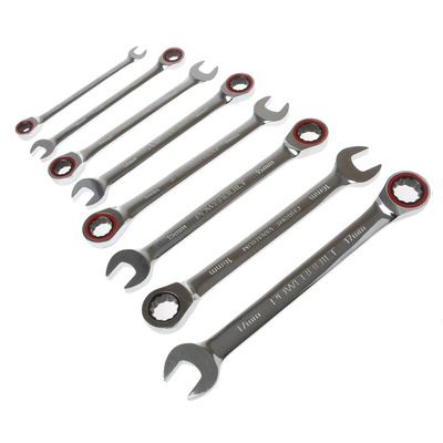 RS PRO 8-Piece Spanner Set, 8 → 17 mm, Chrome Vanadium Steel