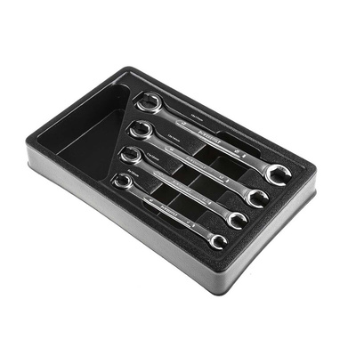 RS PRO 4-Piece Spanner Set, 11 x 12 mm, 13 x 14 mm, 15 x 1 mm, 9 x 10 mm, Chrome Vanadium Steel