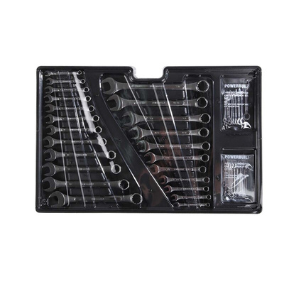 RS PRO 43-Piece Spanner Set, 3/16 → 11/32 in, 4 → 21 mm, Carbon Steel