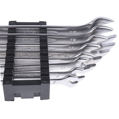 Bahco 6M Series 8-Piece Spanner Set, 6 x 7 → 20 x 22 mm, Vanadium Extra Steel