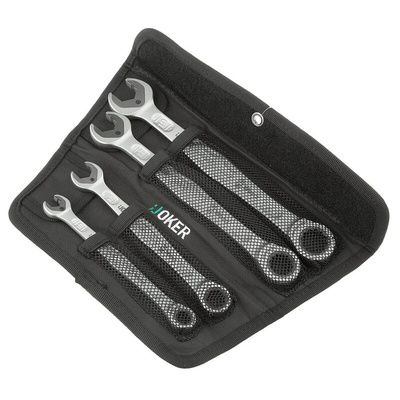 Wera Joker 6000 Series 4-Piece Spanner Set, 10 → 19 mm, Chrome Molybdenum Steel