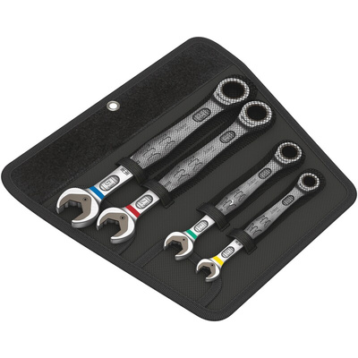 Wera Joker 6000 Series 4-Piece Spanner Set, 10 → 19 mm, Chrome Molybdenum Steel