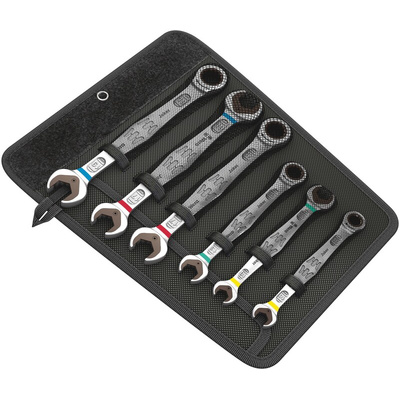 Wera Joker 6002 Series 6-Piece Spanner Set, 10 → 19 mm, Chrome Molybdenum Steel