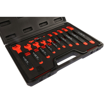 RS PRO 11-Piece Spanner Set, 7 → 17 mm, Chrome Vanadium Steel