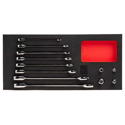 RS PRO 12-Piece Spanner Set, 8 → 19 mm, Steel