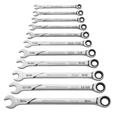 GearWrench 11-Piece Spanner Set, 1/4 → 3/4 in, Steel