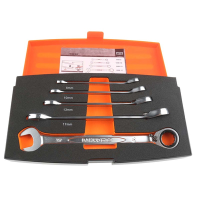 Bahco 1RM Series 5-Piece Spanner Set, 8 → 19 mm, Alloy Steel