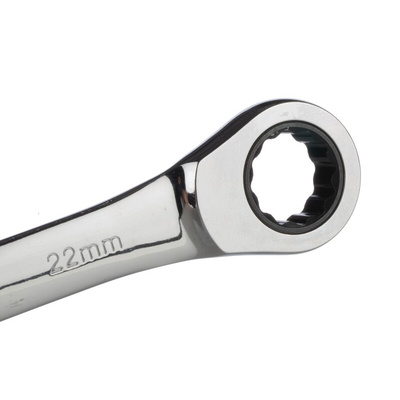 RS PRO Combination Ratchet Spanner, 22mm, Metric, Double Ended, 285 mm Overall