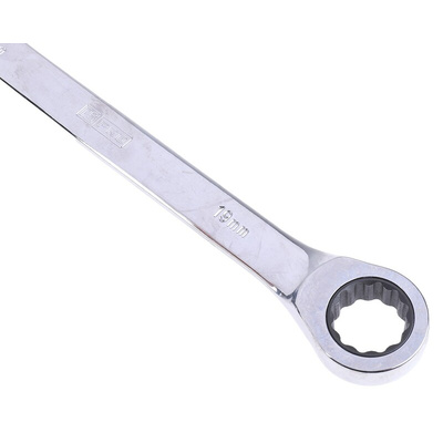 RS PRO Combination Ratchet Spanner, 19mm, Metric, Double Ended, 250 mm Overall
