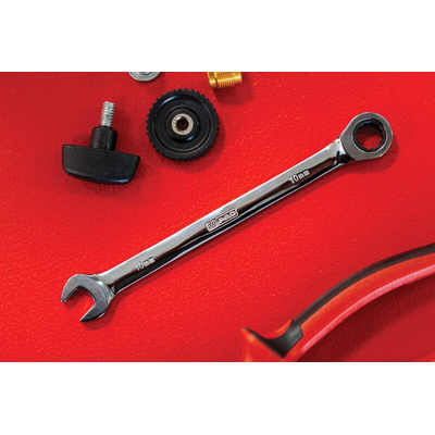 RS PRO Combination Ratchet Spanner, 10mm, Metric, Double Ended, 160 mm Overall