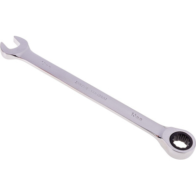RS PRO Combination Ratchet Spanner, 10mm, Metric, Double Ended, 160 mm Overall