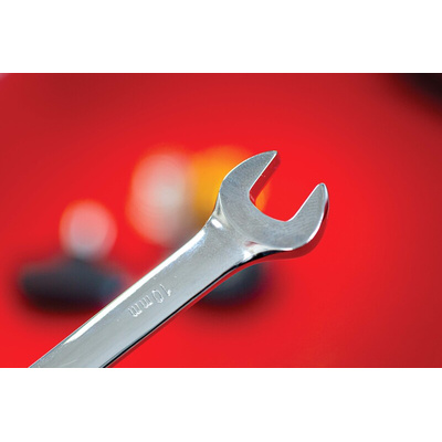 RS PRO Combination Ratchet Spanner, 10mm, Metric, Double Ended, 160 mm Overall