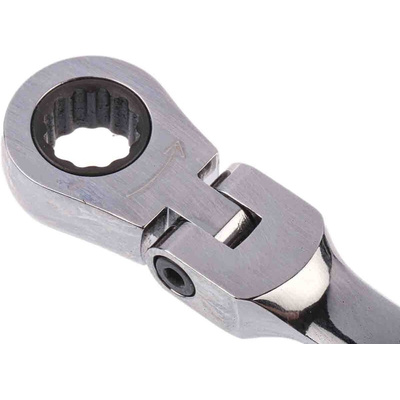 RS PRO Combination Ratchet Spanner, 8mm, Metric, Double Ended, 136 mm Overall