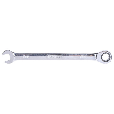 RS PRO Combination Ratchet Spanner, 8mm, Metric, Double Ended, 136 mm Overall