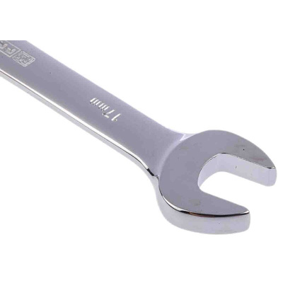 RS PRO Combination Ratchet Spanner, 17mm, Metric, Double Ended, 233 mm Overall