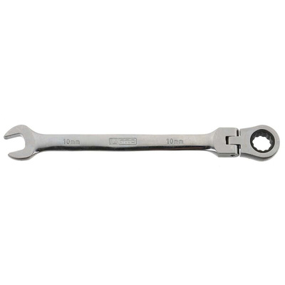 RS PRO Combination Ratchet Spanner, 10mm, Metric, Double Ended, 160 mm Overall