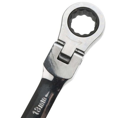 RS PRO Combination Ratchet Spanner, 13mm, Metric, Double Ended, 180 mm Overall