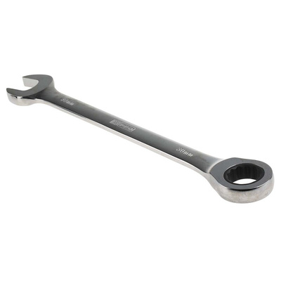 RS PRO Combination Ratchet Spanner, 30mm, Metric, Double Ended, 425 mm Overall