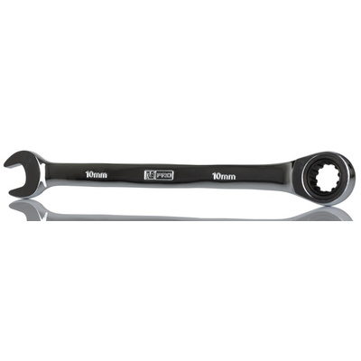 RS PRO Combination Ratchet Spanner, 10mm, Metric, Double Ended