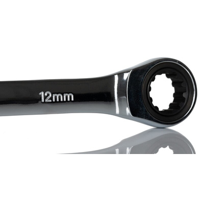 RS PRO Ratchet Spanner, 12mm, Metric, Double Ended