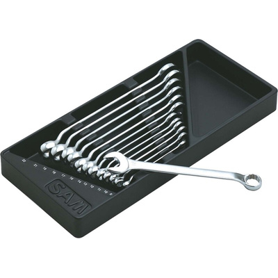 SAM 12-Piece Combination Spanner Set, 8 → 22 mm, Chrome Vanadium Steel