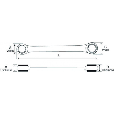 GearWrench Ratchet Spanner, 20 x 21mm, Metric, Double Ended, 290 mm Overall